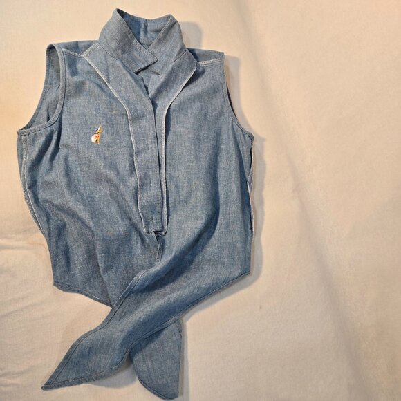 USA Vintage PUSSER'S WEST INDIES Y2K RARE Blue Sleeveless Cropped Top Size S. - Picture 11 of 16